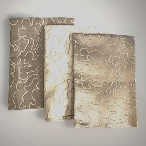 3 Elegant Trend Vern Yip Charcoal Pearl Quartz Satiny Fabric Samples 26"sq